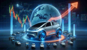 A realistic HD representation of the concept: 'Will the stock value for a popular electric vehicle company soar with AI advancements? A new era for the stock exchange awaits.'